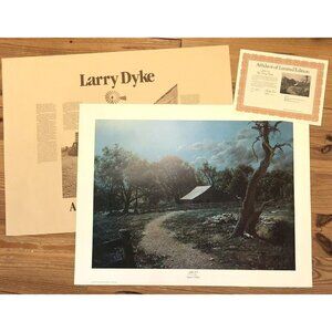 28"x22" Ltd Ed SIGNED Landscape Barn Art Print JOHN 9:4 by LARRY DYKE w COA 1979
